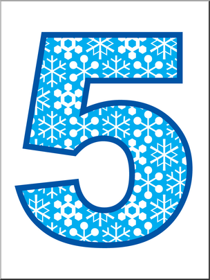 Clip Art: Number Set 5: Snowflakes 05 Color