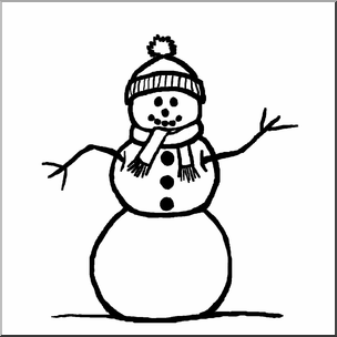 Clip Art: Snowman B&W