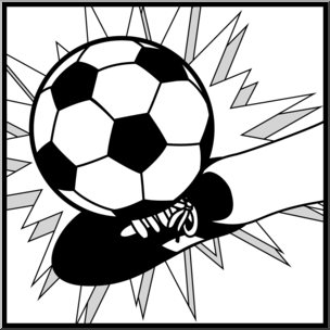 Clip Art: Sports Icon: Soccer B&W