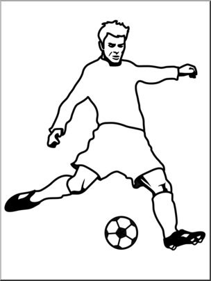 Clip Art: Soccer Player 02 B&W