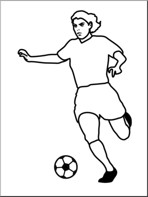Clip Art: Soccer Player 01 B&W