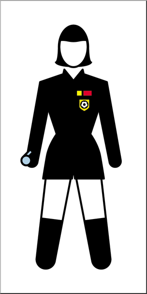 Clip Art: People: Sports Officials: Soccer Referee Female Color