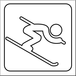 Clip Art: Winter Olympics: Luge B&W – Abcteach