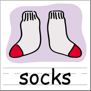 Clip Art: Basic Words: Socks Color Labeled