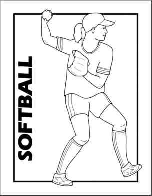 Clip Art: Softball B&W