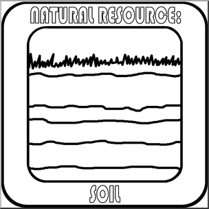 Clip Art: Natural Resources: Soil B&W Labeled