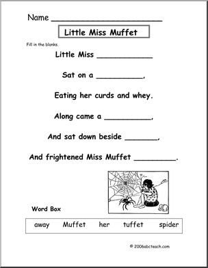 Nursery Rhymes: Little Miss Muffet (preschool/primary)
