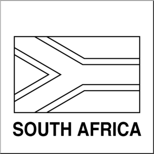 Clip Art: Flags: South Africa B&W