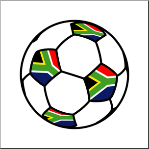 Clip Art: 2010 WC: South Africa Soccer Ball Color 2