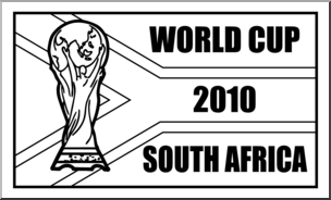 Clip Art: 2010 WC: South Africa World Cup Flag B&W