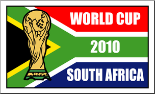 Clip Art: 2010 WC: South Africa World Cup Flag Color