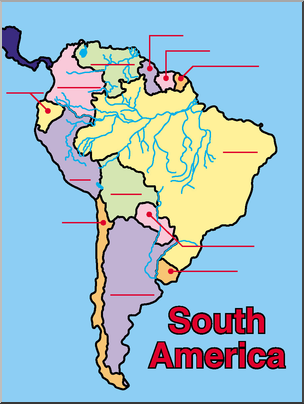 Clip Art: South America Map Color Unlabeled – Abcteach
