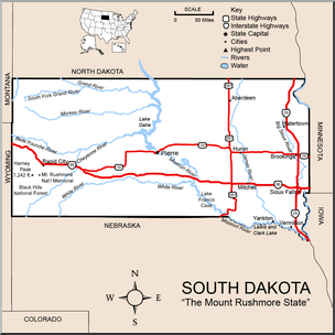 Clip Art: US State Maps: Minnesota Color Detailed – Abcteach