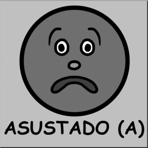 Clip Art: Spanish: Afraid Grayscale – Abcteach