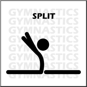 Clip Art: Gymnastics: Split B&W