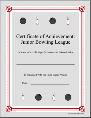 Sports Certificates: Bowling Set 2 (color)