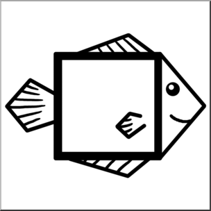 Square Fish Color Clip Art: Shapes: Triangle: Isosceles Geometry (coloring page) – Abcteach