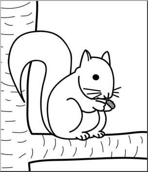 Clip Art: Squirrel B&W