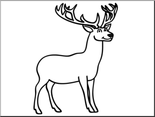 Clip Art: Basic Words: Stag B&W Unlabeled