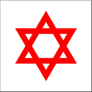 Clip Art: Religious Symbols: Star of David Color