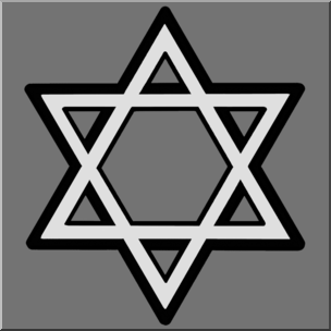 Clip Art: Hanukkah: Star of David Grayscale – Abcteach