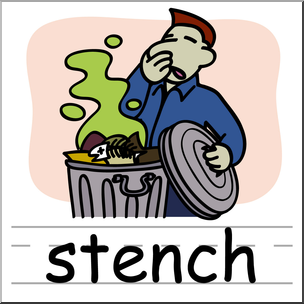 Clip Art: Basic Words: Stench Color Labeled