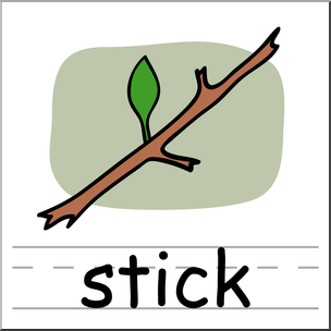 Clip Art: Basic Words: Stick Color Labeled