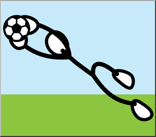 Clip Art: Stick Guy Football/Soccer Save Color