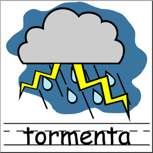 Clip Art: Weather Icons Spanish: Tormenta Color