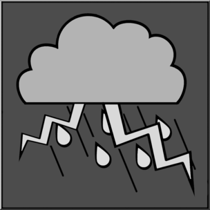 Clip Art: Weather Icons: Storm Grayscale Unlabeled – Abcteach