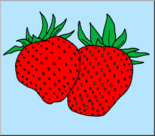 Clip Art: Fruit: Realistic Strawberries Color 2