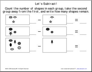 Subtraction Facts to 10 (pre-k/primary) 3 Clip Art