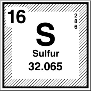 Clip Art: Elements: Sulfur B&W