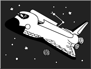 Clip Art: Space Shuttle Grayscale