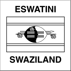 Clip Art: Flags: Swaziland B&W