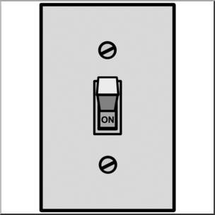 Clip Art: Electricity: Switch On Grayscale
