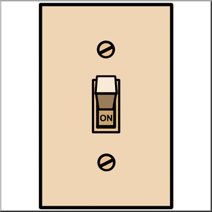 Clip Art: Electricity: Switch On Color