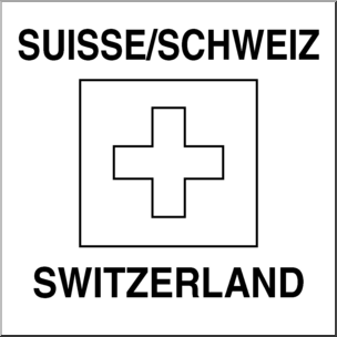 Clip Art: Flags: Switzerland B&W