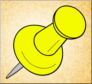 Clip Art: Tack Yellow Color 1