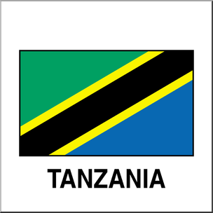 Clip Art: Flags: Tanzania Color