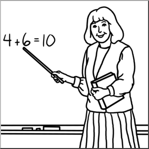 Clip Art: Teacher B&W – Abcteach