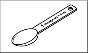 Clip Art: Measuring Spoons: Teaspoon B&W