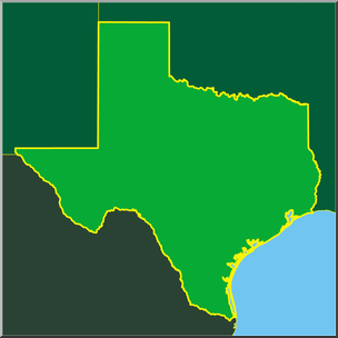 Clip Art: US State Maps: Texas Color