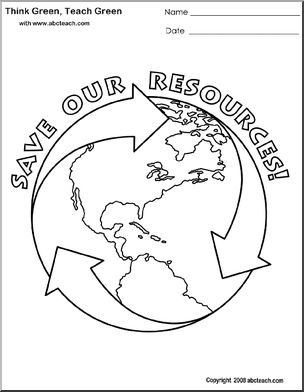 Coloring Book: Think Green – Save Our Resources!