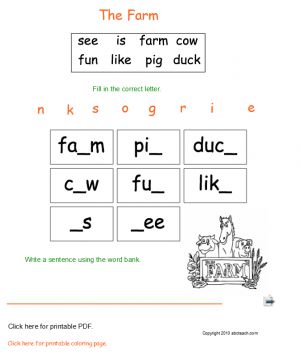 Interactive: Flipchart: Missing Letters- The Farm (primary)