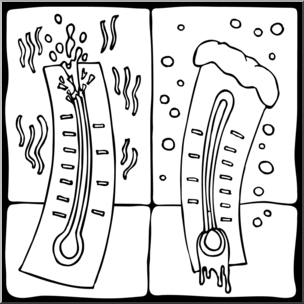 Clip Art: Hot and Cold B&W