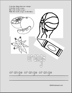 Trace and Color: Things That Are Orange