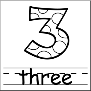 Clip Art: Basic Words: Three B&W Labeled – Abcteach