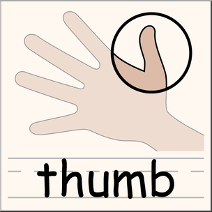 Clip Art: Parts of the Body: Thumb Color
