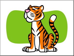 Clip Art: Basic Words: Tiger Color Unlabeled
